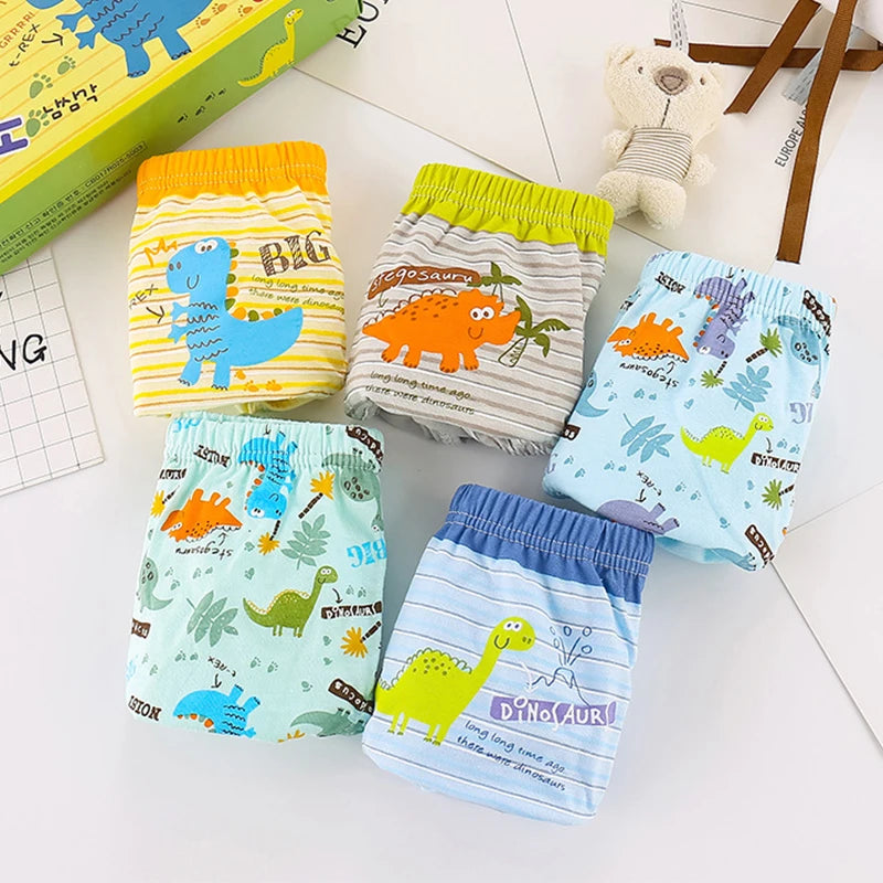 3-Piece Boys' Dinosaur Print Underwear Set