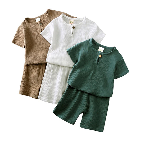 Cotton Knit Short Sleeve Matching Sets