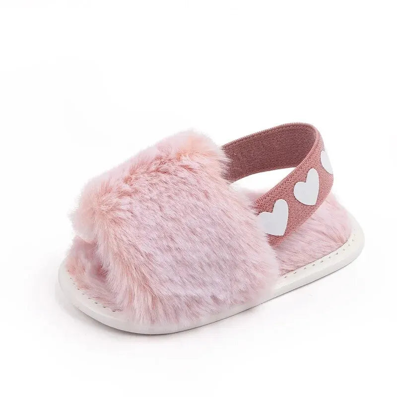 Infant Girls' Fur Flat Sandals