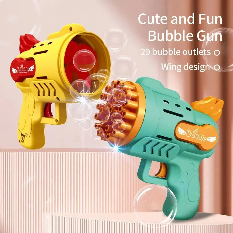 Light-Up Bubble Gun - 29-Hole Gatling Blaster