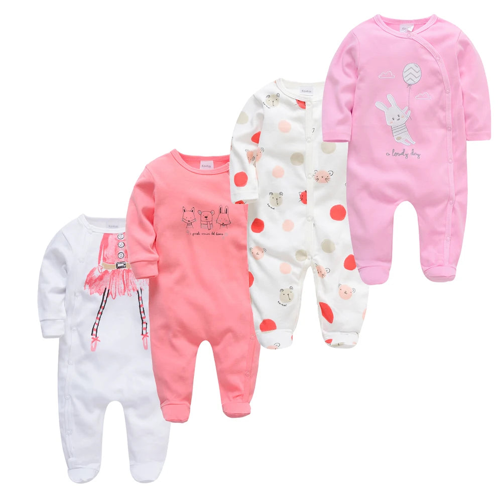 3pc & 4pc Newborn Cotton Long Sleeve Onesies 0-12m