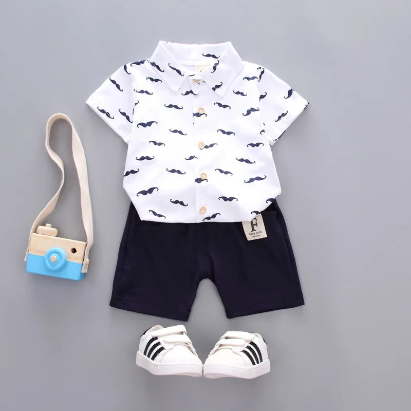 Toddler Boys' Button-Up Collar Shirt & Shorts Set