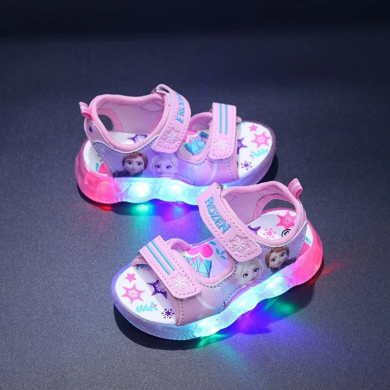 Disney Princess Frozen Elsa LED Light Up Luminous Toddler Sandals