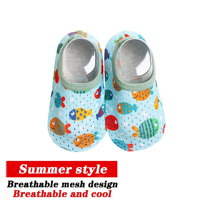 Toddlers' Swimming Cartoon Animal Print Slip-Ons