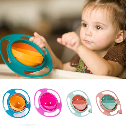 Universal 360° Gyro Bowl – Spill-Proof Rotating Feeding Dish for Kids