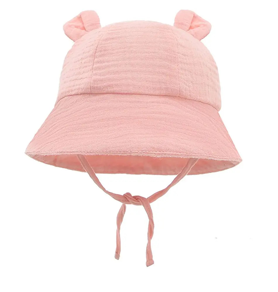 Soft Cotton Baby Bucket Hat with Ears