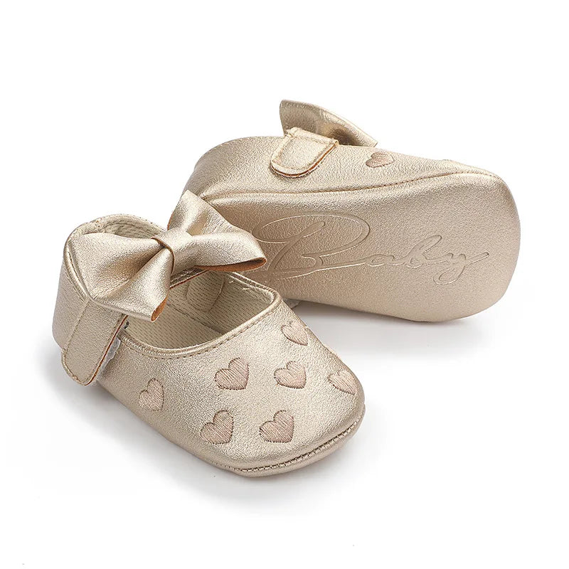 Classic Toddler Girls Dress Shoes with Bow 0-18M