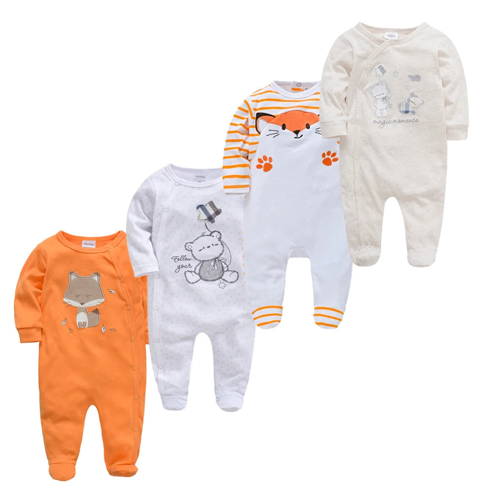 3pc & 4pc Newborn Cotton Long Sleeve Onesies 0-12m