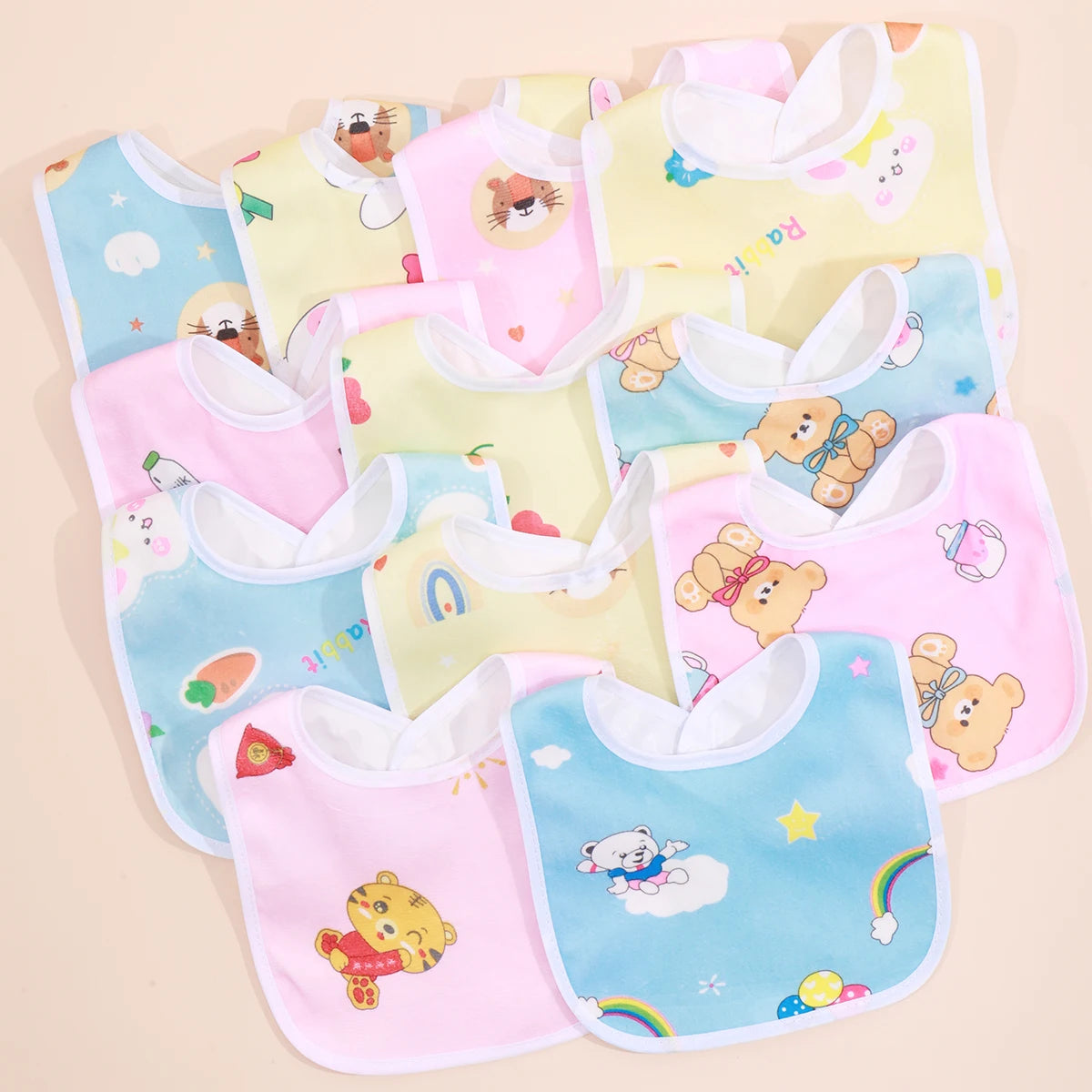 5/8/10Pcs Baby Cotton Bandana Bibs – Waterproof & Absorbent