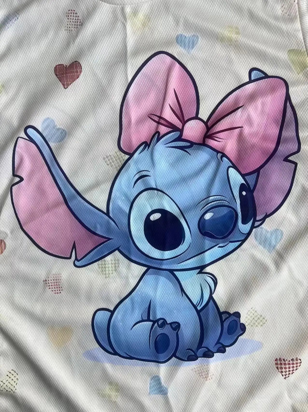 Summer Kids Stitch Print Short-Sleeve T-Shirt