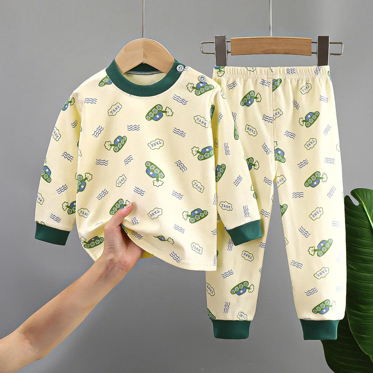 Long Sleeve Cartoon Print Pajama Set 6M-6T