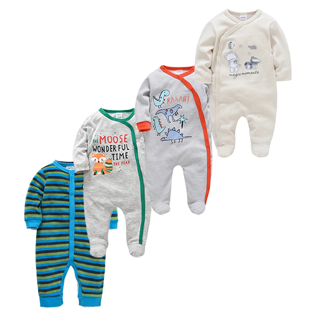 3pc & 4pc Newborn Cotton Long Sleeve Onesies 0-12m