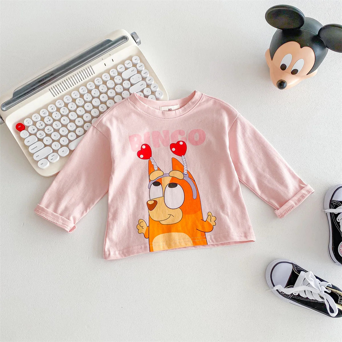 9M-6Y Mickey, Minnie, & Bluey Long Sleeve T-Shirt