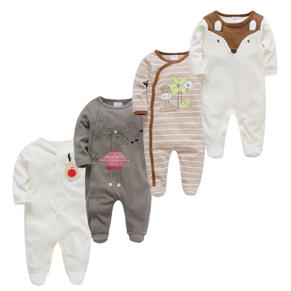 3pc & 4pc Newborn Cotton Long Sleeve Onesies 0-12m