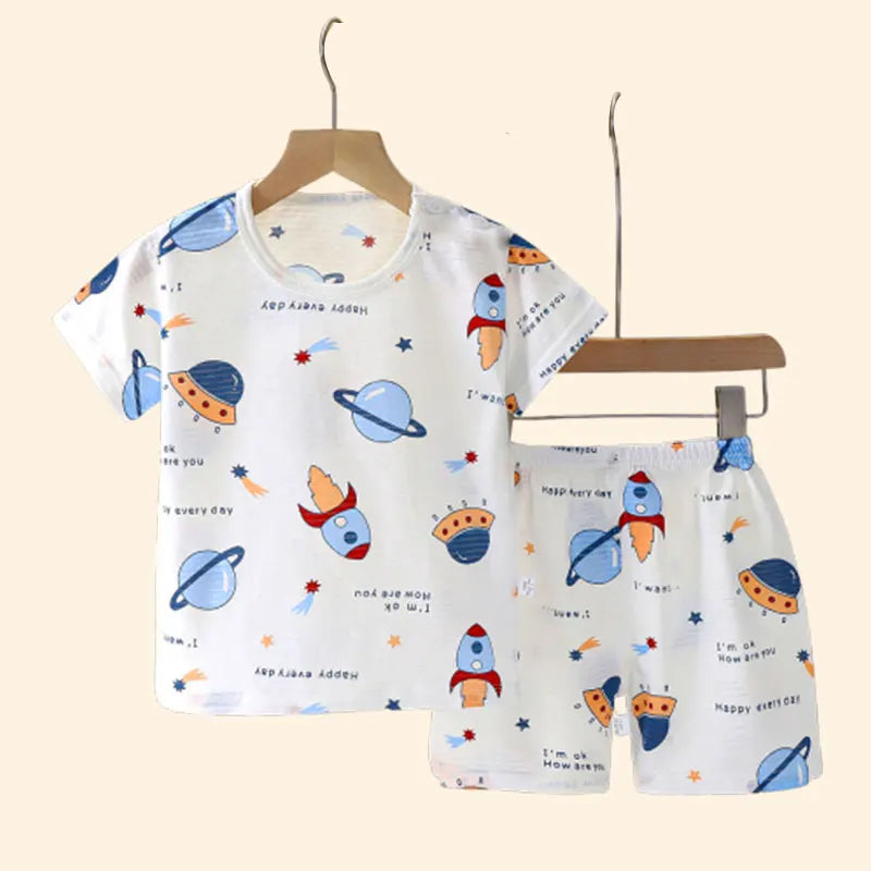 Short Sleeve Space Pajama Set 12M-8Y