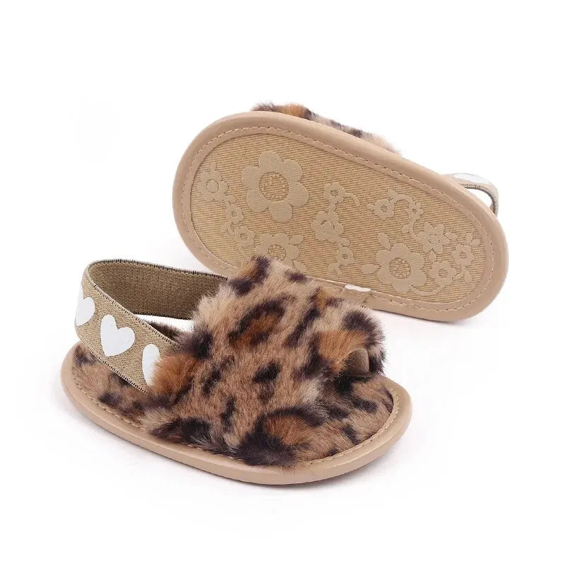 Infant Girls' Fur Flat Sandals