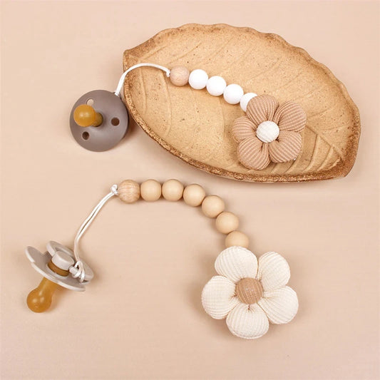 Cute Baby Silicone Flower Pacifier Chain - Soft & Safe Pacifier Clip for Newborns