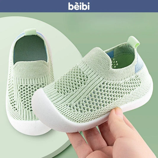 Solid Colored Mesh Slip On Unisex Baby Shoes