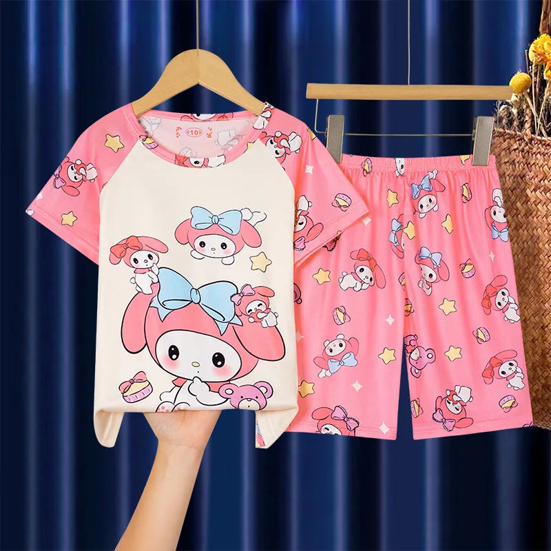 Toddler Girls Kuromi and My Melody Character Pajama Sets