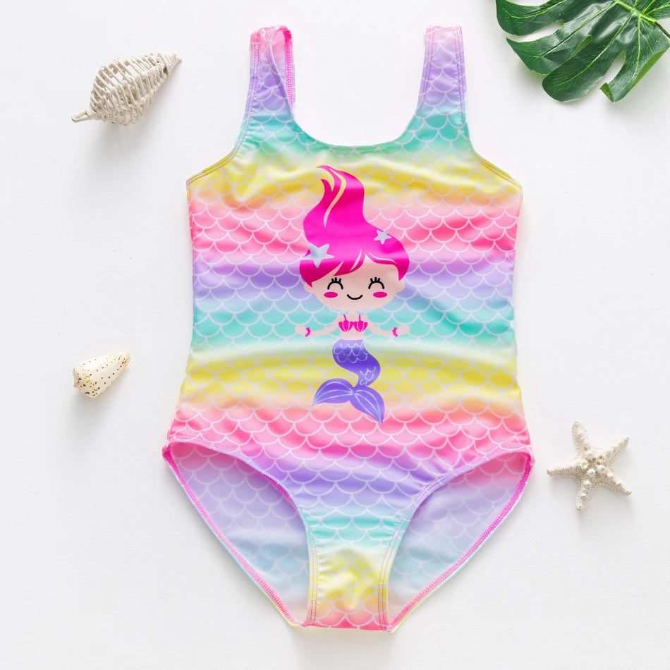 Girls' One Piece Mermaid Unicorn Swimsuits