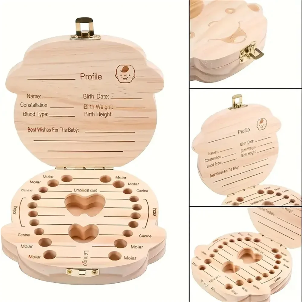 Wooden Baby Tooth Collection Souvenir Box