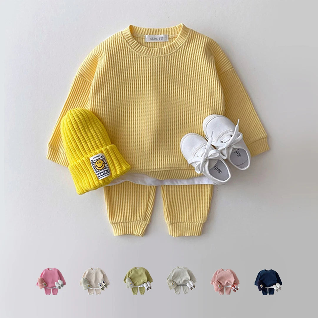 Ribbed Cotton Solid Colored Sweater Set 6M-3T