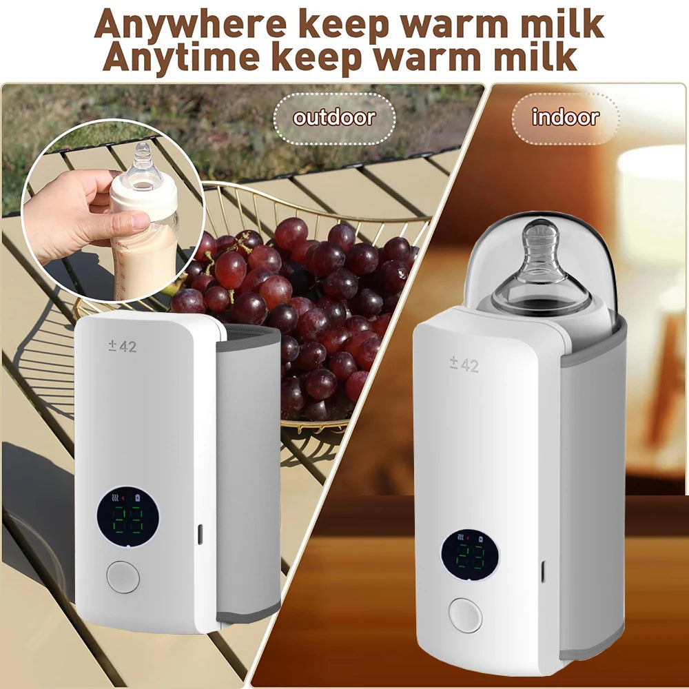 Rechargeable Bottle Warmer – 6-Level Temperature Adjustment & Display