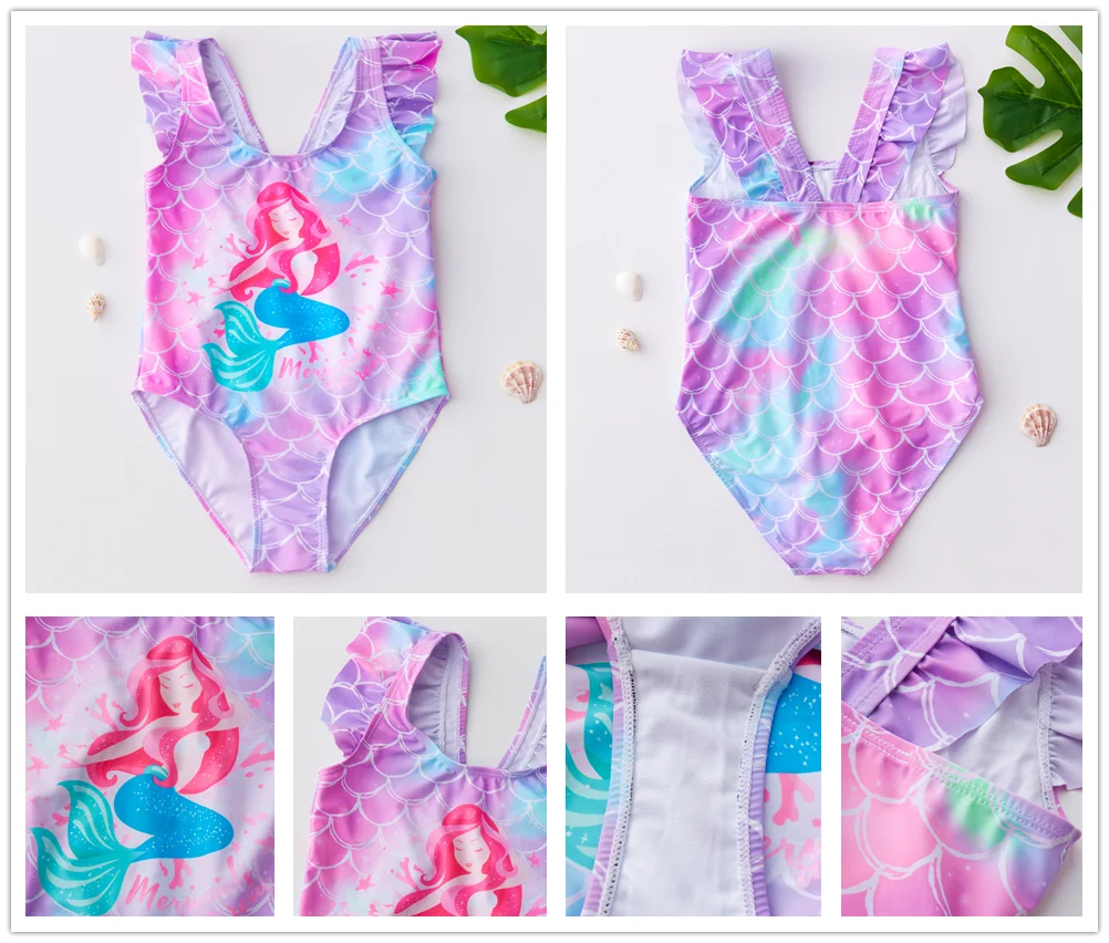 Girls' One Piece Mermaid Unicorn Swimsuits