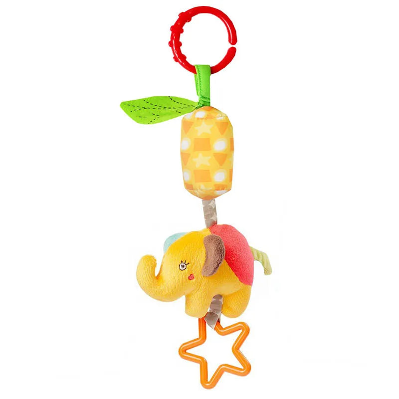 Plush Animal Rattle with Built-in Teether