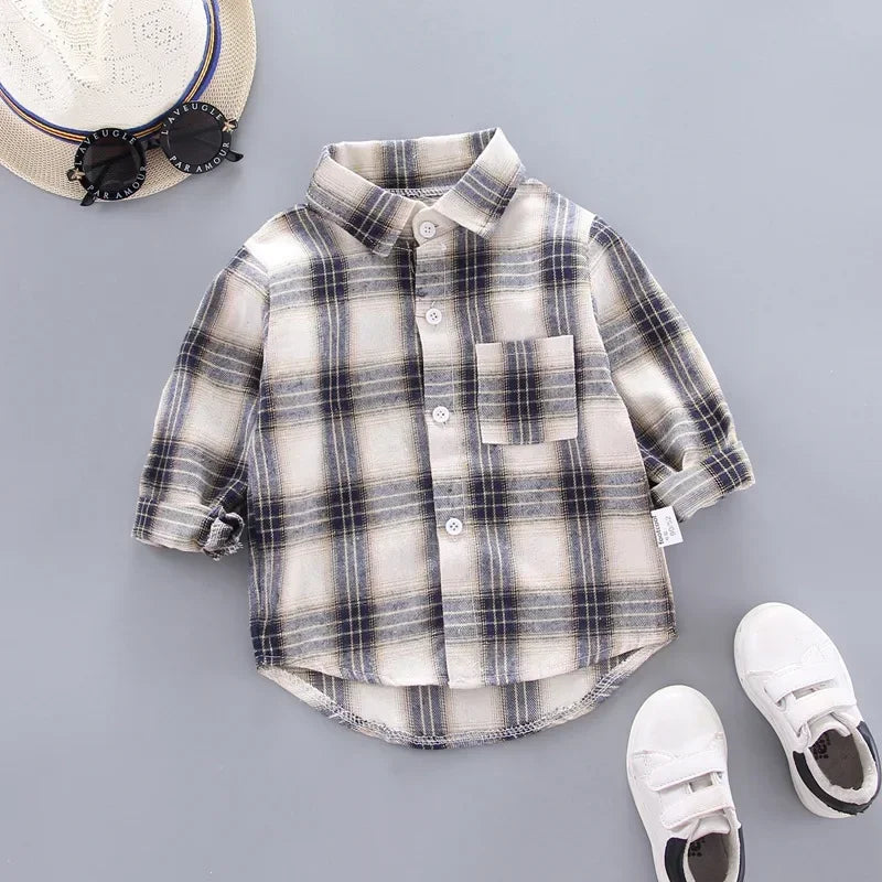 Toddler Boys Plaid Button-Up Collar Shirt 9M-5T