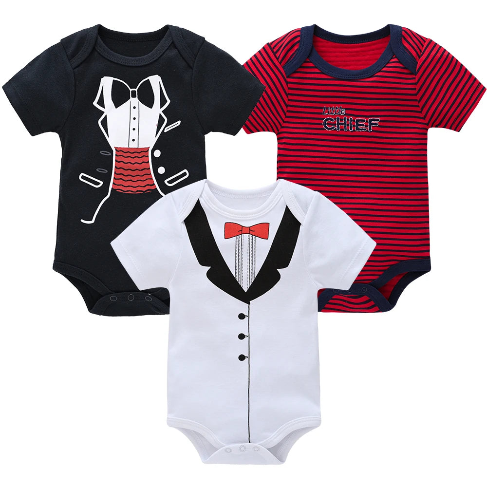 3ct & 6ct Newborn Cartoon Graphic Onesies 0-12M