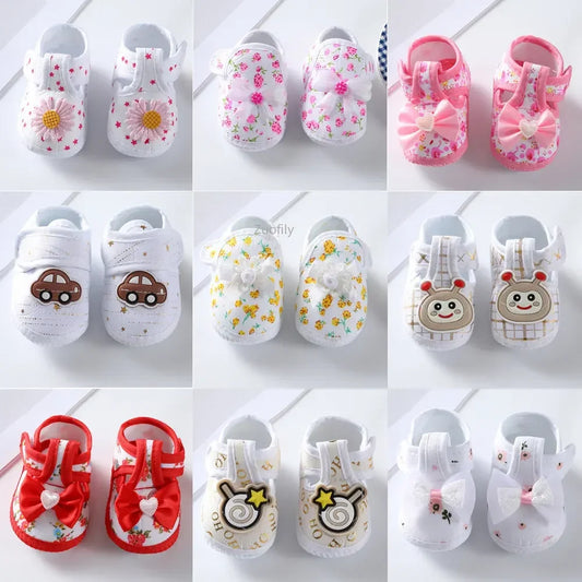 Infants Floral and Cartoon Slip-On Shoes