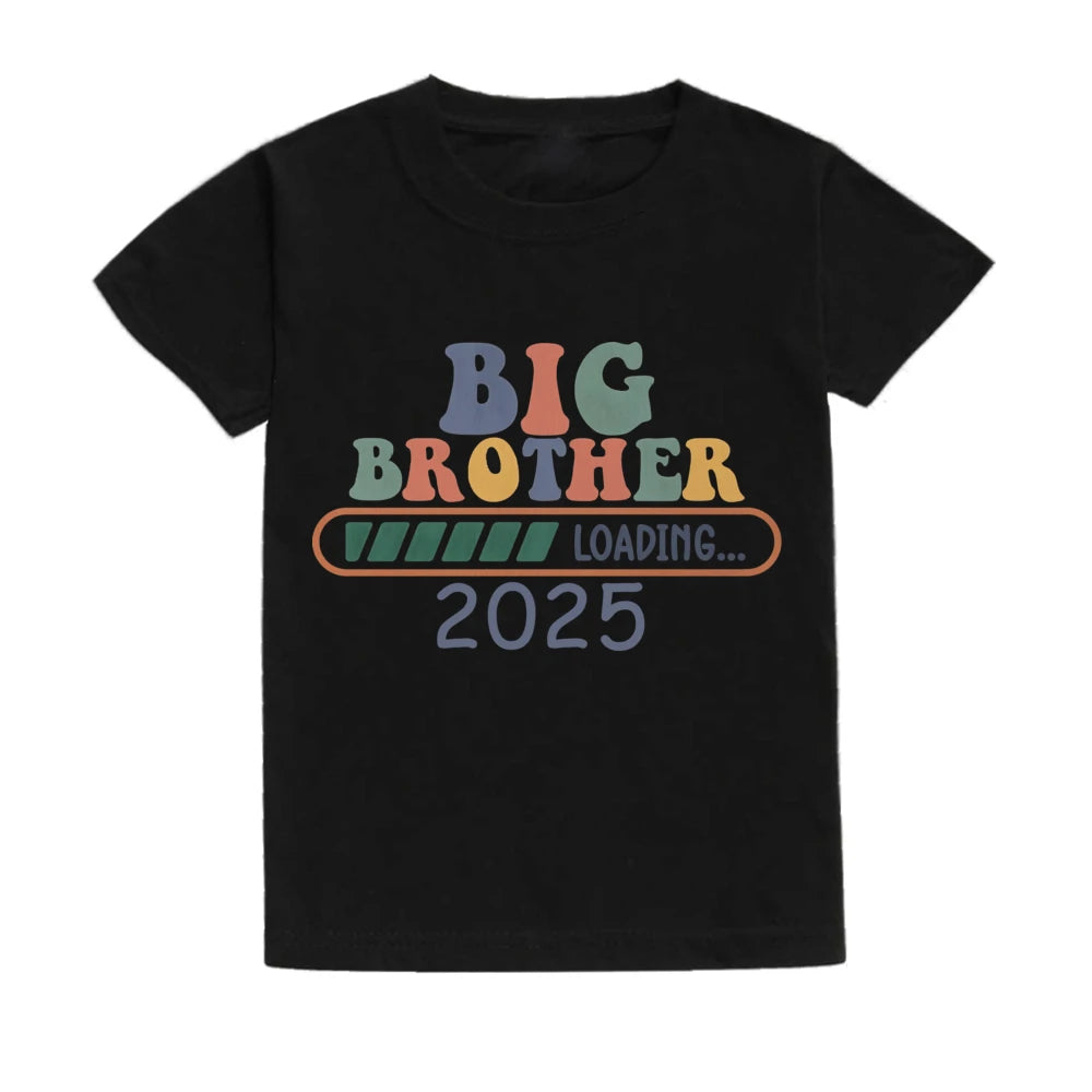 Big Brother Loading 2025 Kids T-Shirt – Casual Pregnancy Announcement Tee