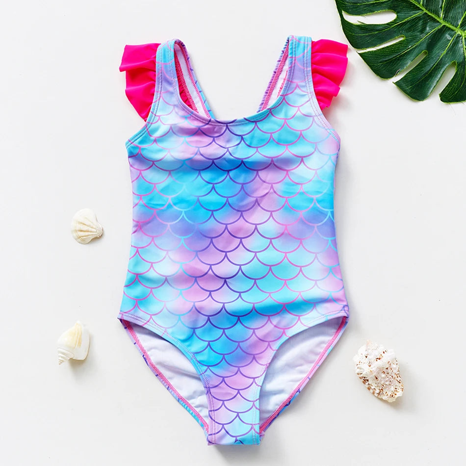 Girls' One Piece Mermaid Unicorn Swimsuits