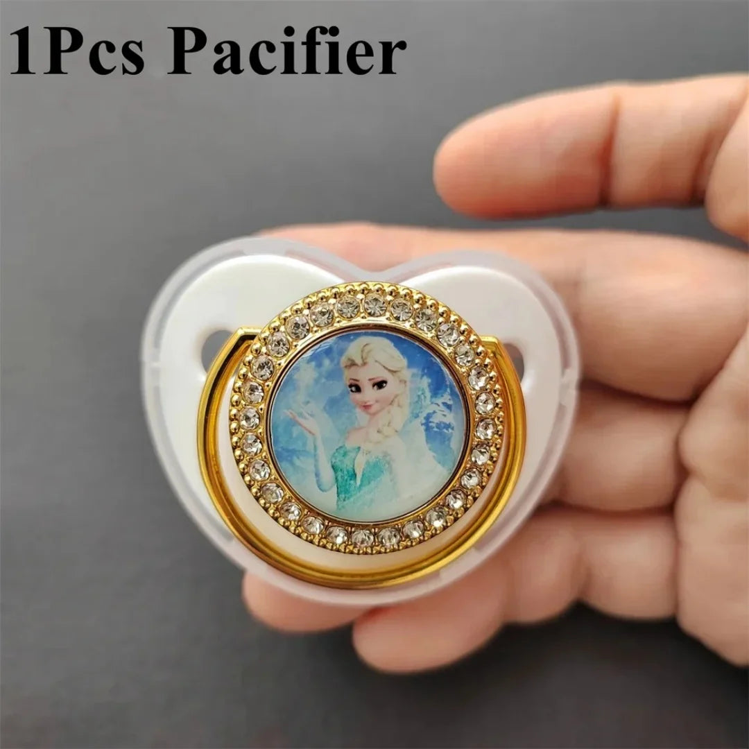 Ice Princess Pacifier Chain & Silicone Holder – Elegant Baby Gift Set 👶✨