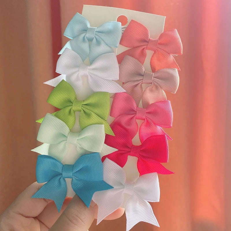 10-Piece Set Ribbon Bowknot Hair Clips