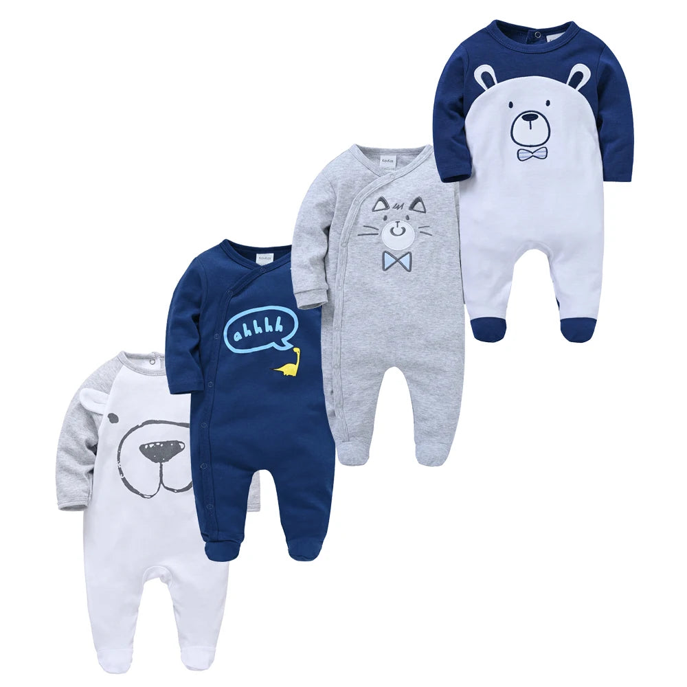 3pc & 4pc Newborn Cotton Long Sleeve Onesies 0-12m