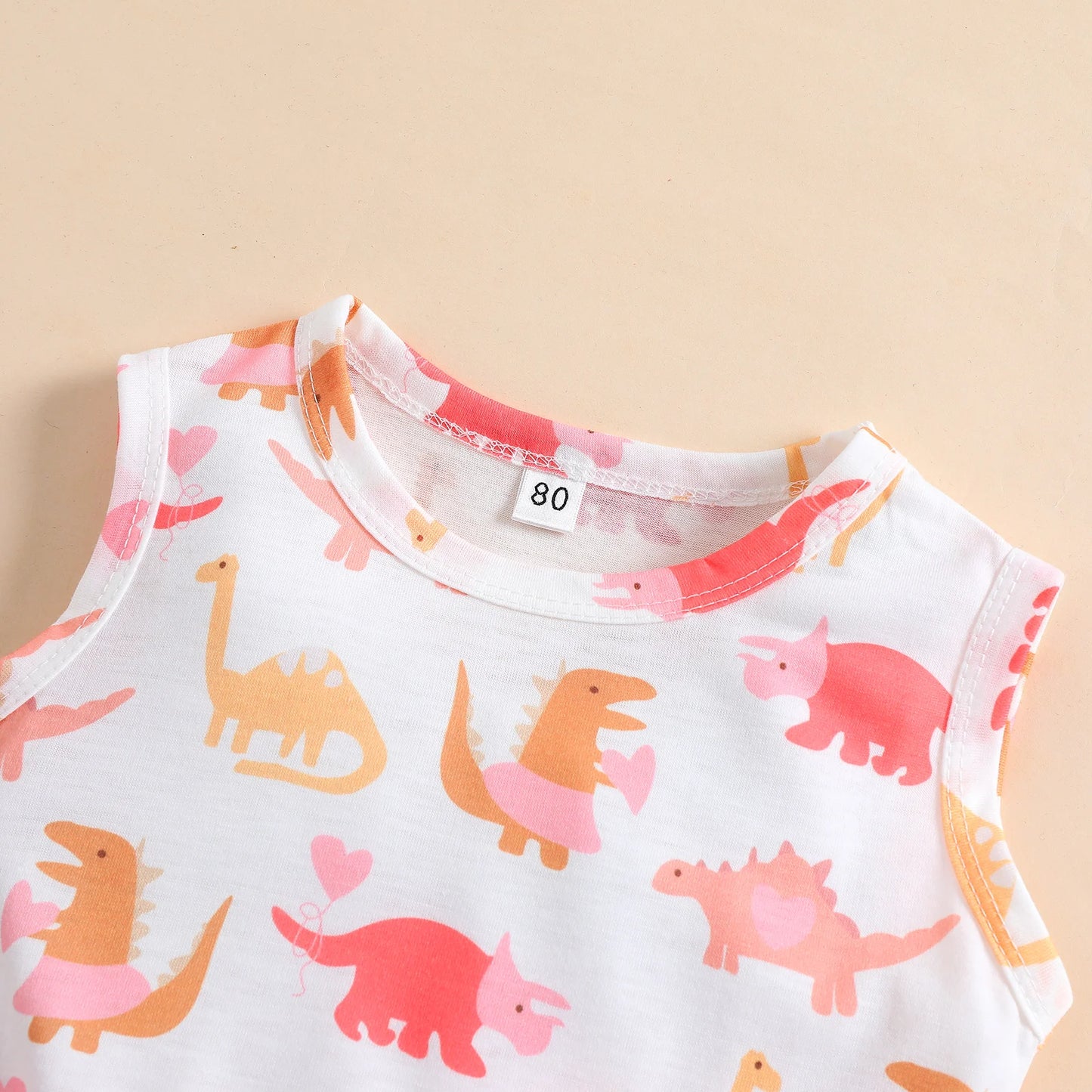 Toddler Girls' Sleeveless Dinosaur Print Mesh Dress