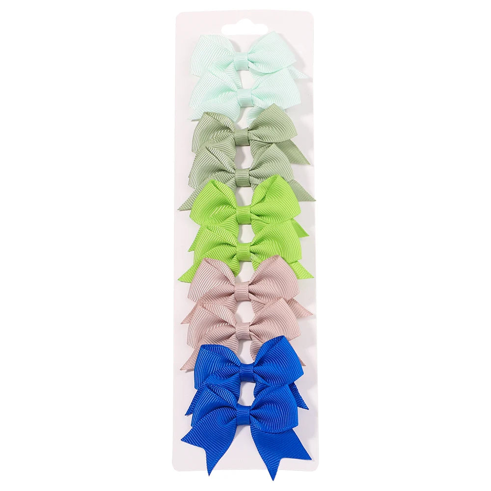 10-Piece Set Ribbon Bowknot Hair Clips