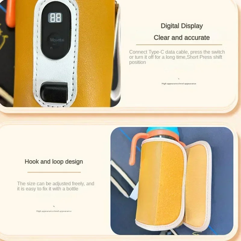 USB Baby Milk Bottle Thermal Bag – Portable Digital Display Heater for Travel