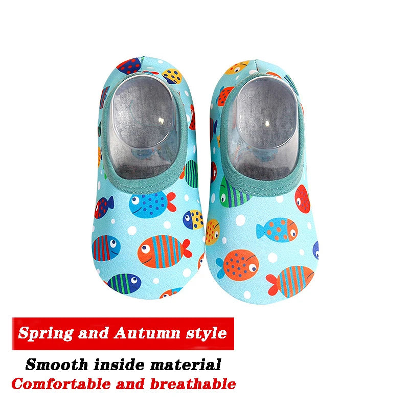 Toddlers' Swimming Cartoon Animal Print Slip-Ons