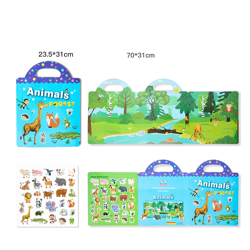 Reusable Cartoon Sticker Book