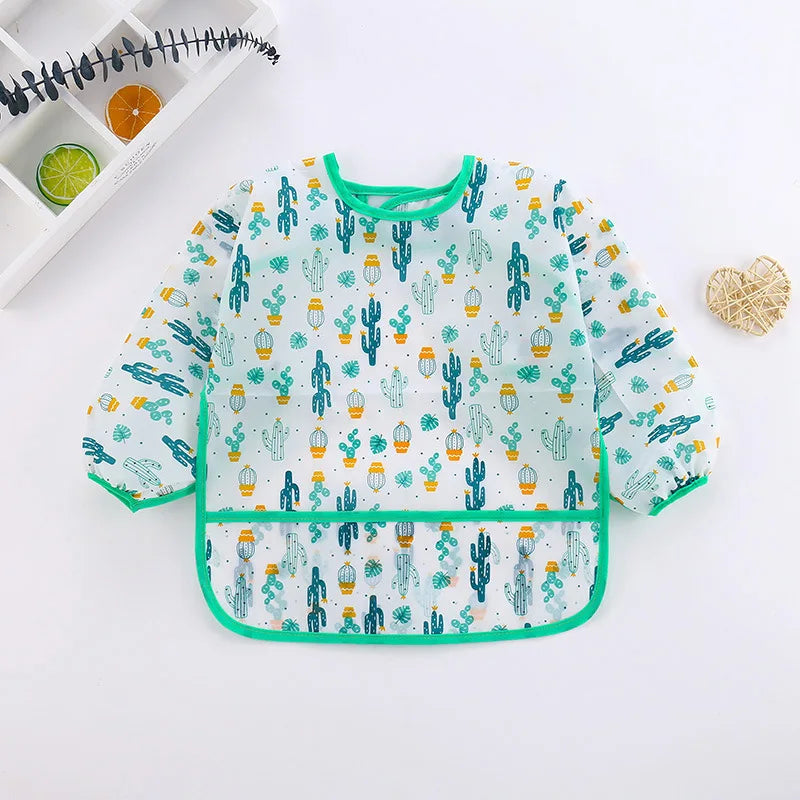 Waterproof Long-Sleeve Baby Bib & Art Smock – Mess-Free Mealtime & Playtime