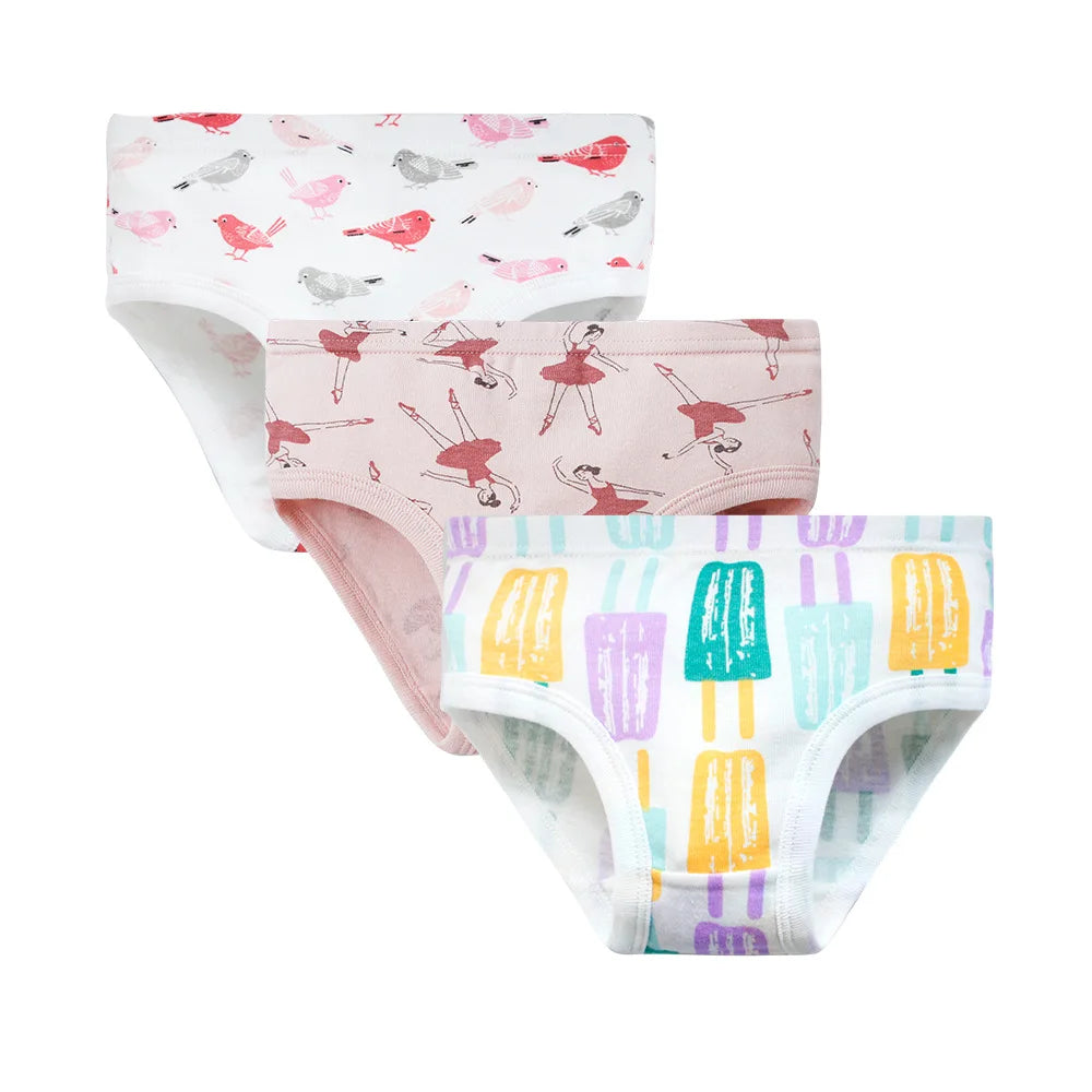 3-Piece Pack Girls' Cotton Panties