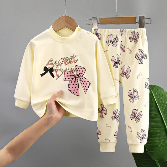 Long Sleeve Cartoon Print Pajama Set 6M-6T