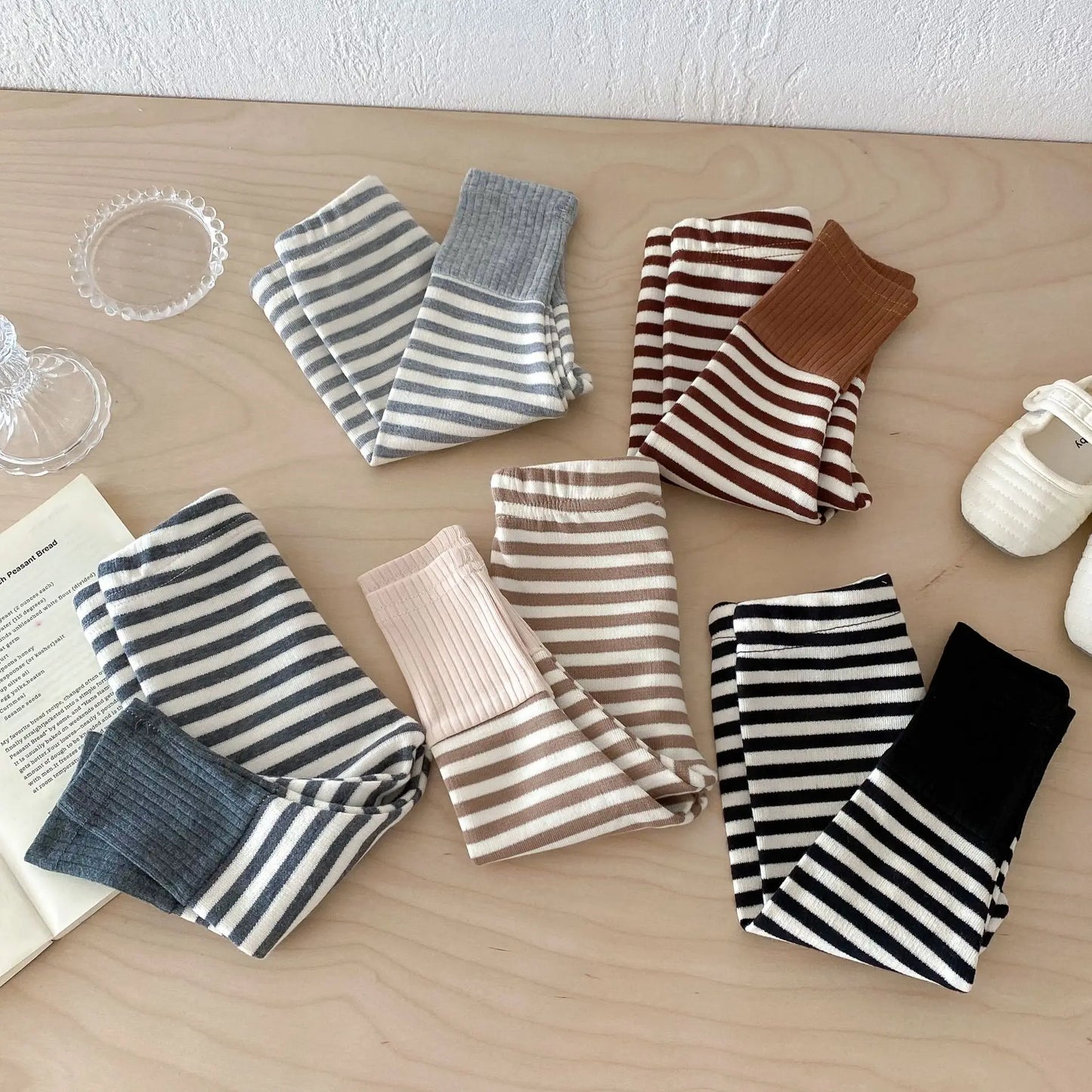 Newborn Striped Autumn Colored Bottoms