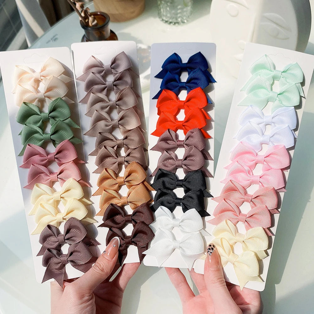 10-Piece Set Ribbon Bowknot Hair Clips