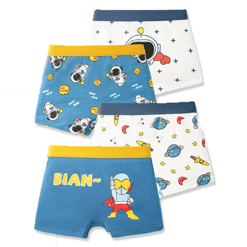 Multipack Dinosaur Pattern Athflow Style Boys' Boxer Briefs – Breathable Cotton Underwear (3-12 Years)