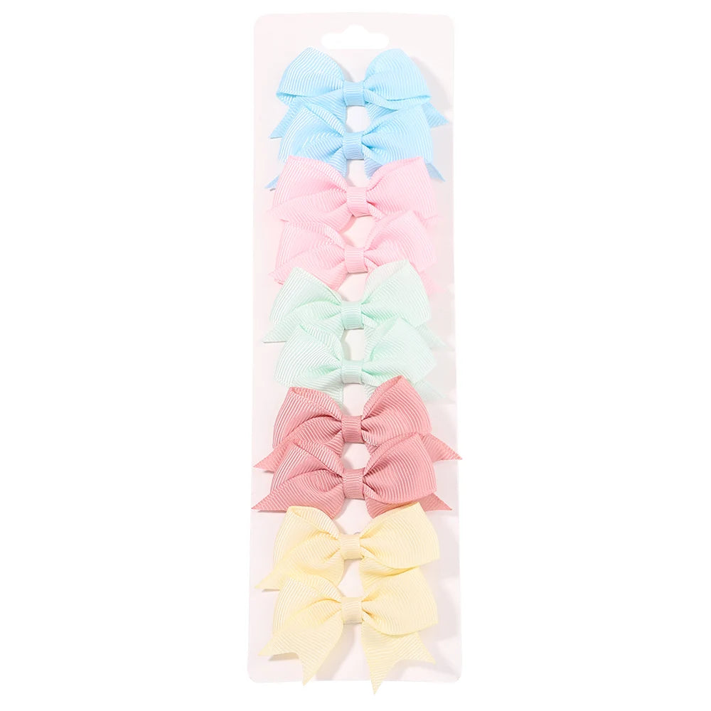 10-Piece Set Ribbon Bowknot Hair Clips