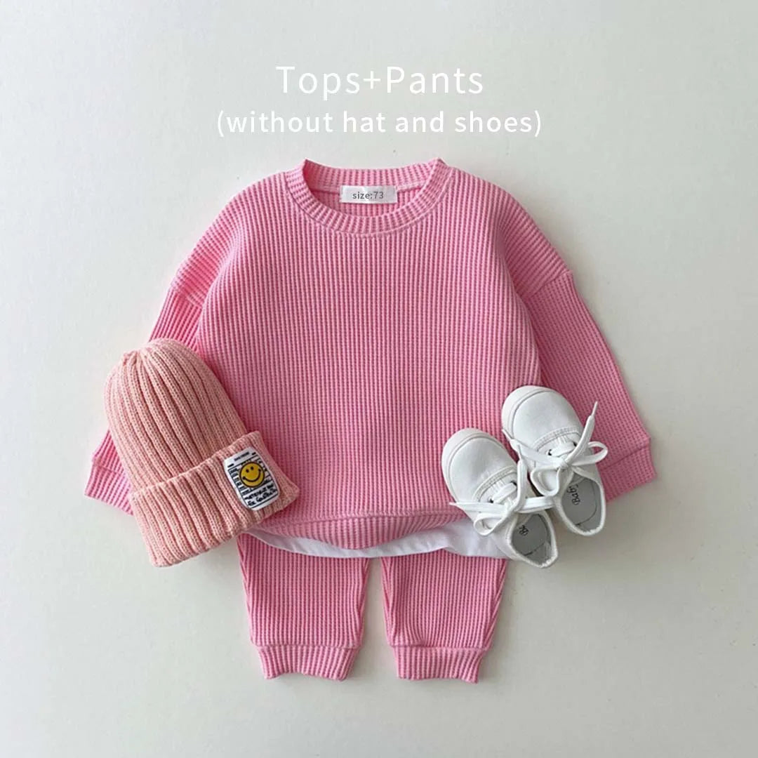 Ribbed Cotton Solid Colored Sweater Set 6M-3T